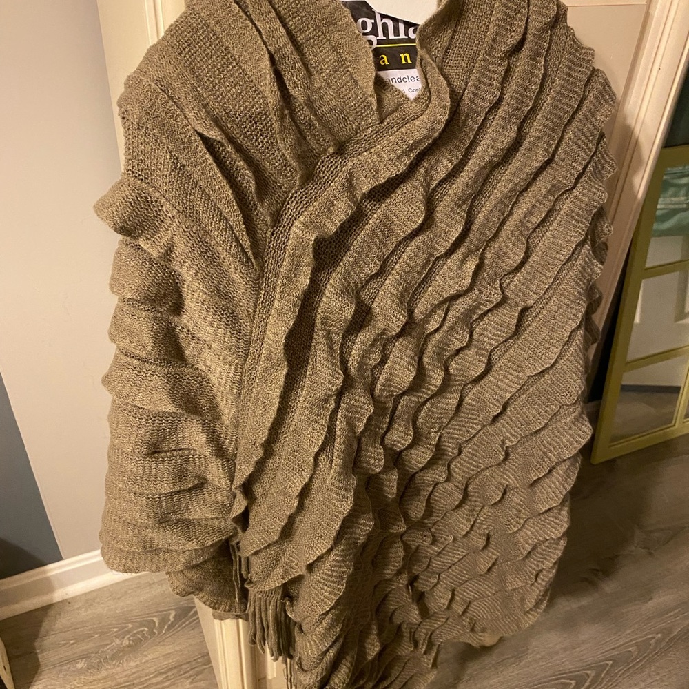 Tiered ruffle sweater cape